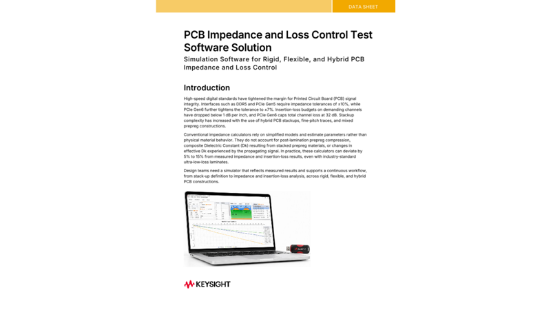 PCB Impedance and Loss Control Test Software Solution